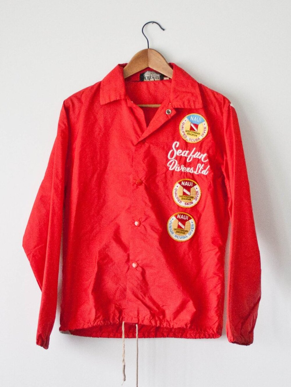 Vtg Seafun Divers Ltd Windbreaker with Scuba Diving Patches - NAUI Patch